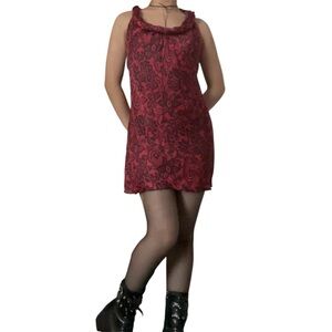 Elegant Red and Black Mini Dress